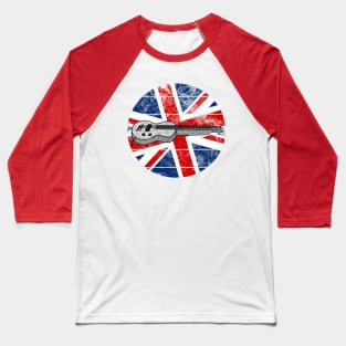 Lap Steel Guitar UK Flag Slide Guitarist British Musician Baseball T-Shirt